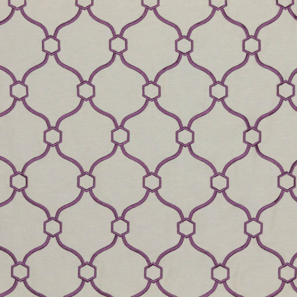 Picardie Trellis Lilac by RM CoCo Fabric Finishing Touches Vol 8 32% Viscose 30% Polyester 26% Linen 12% Rayon See Sample 60000 Horizontal: 3.75 and Vertical: 5 55 - Fabric Carolina -