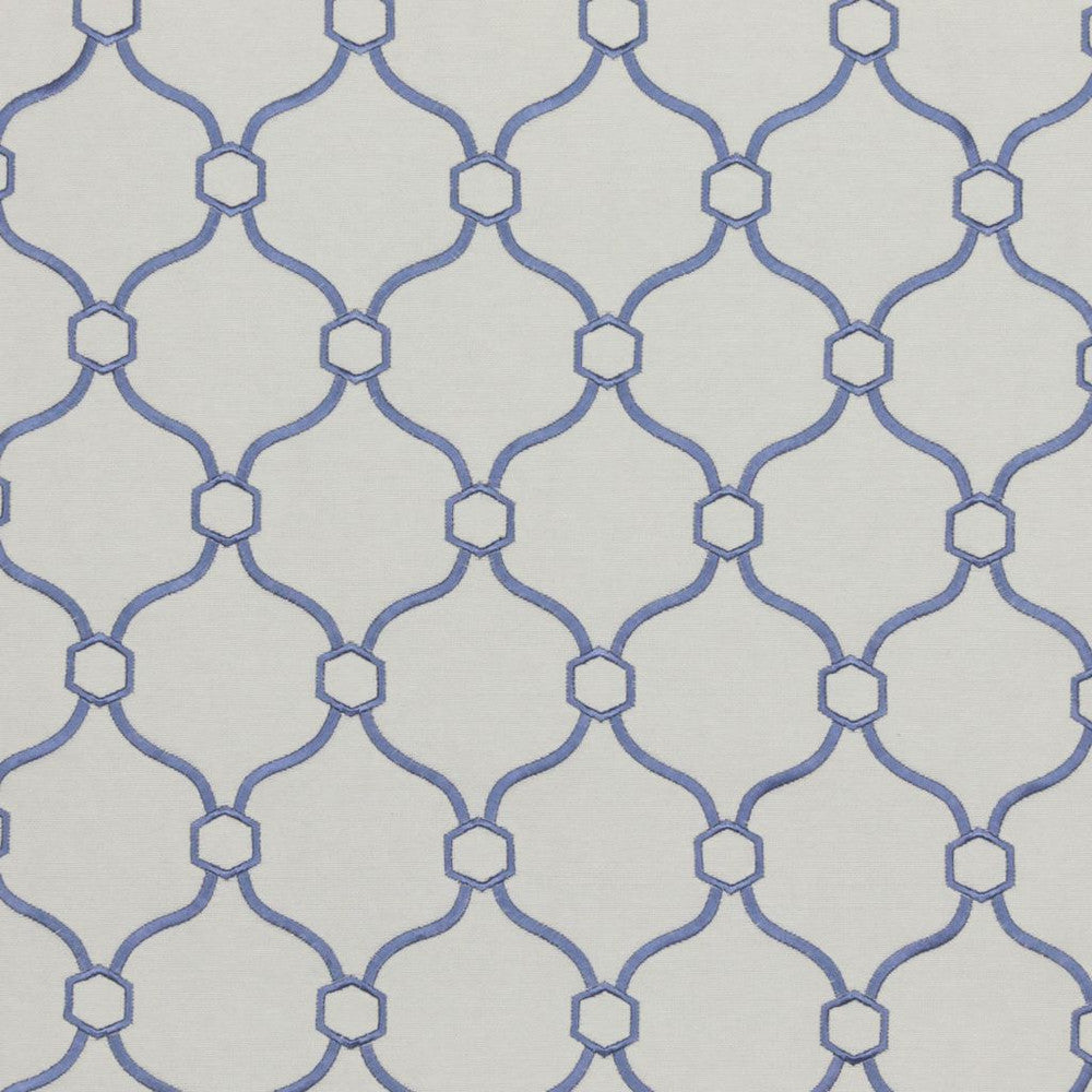 Picardie Trellis Wedgewood by RM CoCo Fabric Finishing Touches Vol 9 32% Viscose 30% Polyester 26% Linen 12% Rayon See Sample 60000 Horizontal: 3.75 and Vertical: 5 55 - Fabric Carolina -