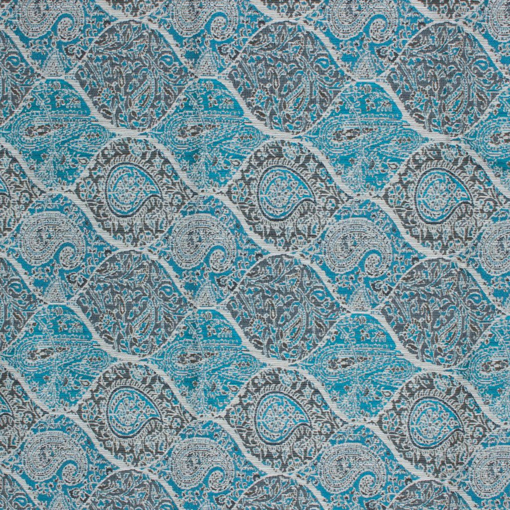 Bridlewood Paisley Teal by RM CoCo Fabric Inspired Living Vol 11 82% Polypropylene 18% Polyester See Sample 15000 Horizontal: 9.2513.25 54  - Fabric Carolina -