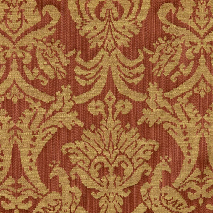 Delacroix Damask Terracotta by RM CoCo Fabric Inspired Living Vol 8 50% Polyester 50% Rayon See Sample 21000 Horizontal: 3.519.5 54  - Fabric Carolina -