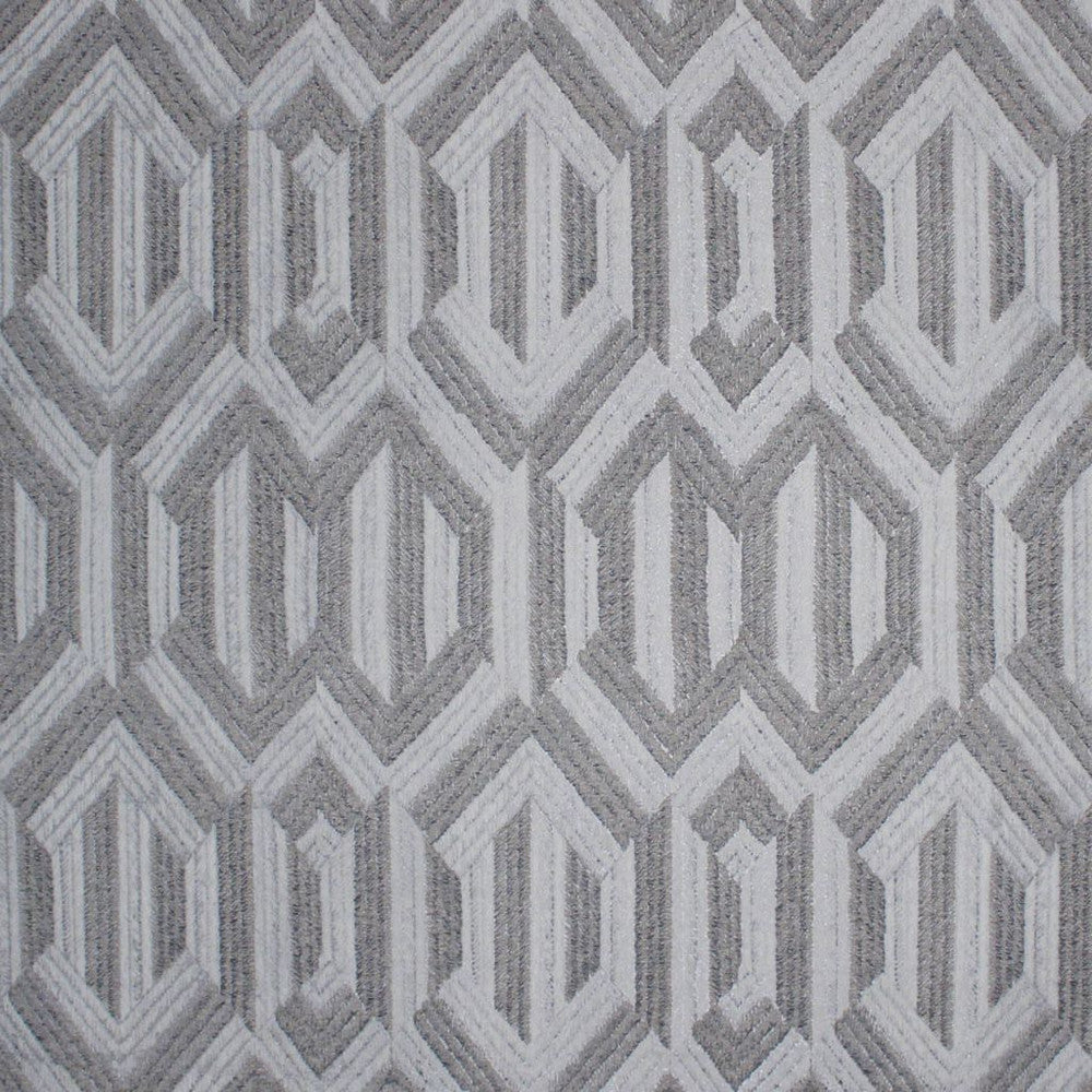 Metropolis Trellis Platinum by RM CoCo Fabric Prive Vol 1 100% Polyester See Sample 0 Horizontal: 13.5 and Vertical: 21.5 54 - Fabric Carolina -