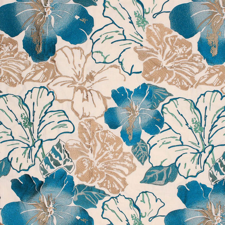 Floral Splendor Teal by RM CoCo Fabric 2017 Spring Luxe Collection 58% Cotton 42% Polyester See Sample 0 Horizontal: 25.6 and Vertical: 31.5 54 - Fabric Carolina -
