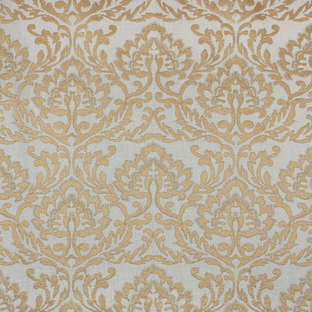 Positano Damask Dijon by RM CoCo Fabric 2017 Spring Luxe Collection 37% Cotton 25% Linen 19% Polyester 19%Viscose See Sample 0 Horizontal: 25.5918.9 54  - Fabric Carolina -