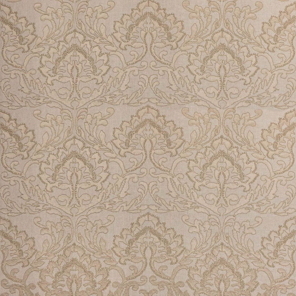 Positano Damask Flax by RM CoCo Fabric 2017 Spring Luxe Collection 37% Cotton 25% Linen 19% Polyester 19%Viscose See Sample 0 Horizontal: 25.59 and Vertical: 18.9 54 - Fabric Carolina -
