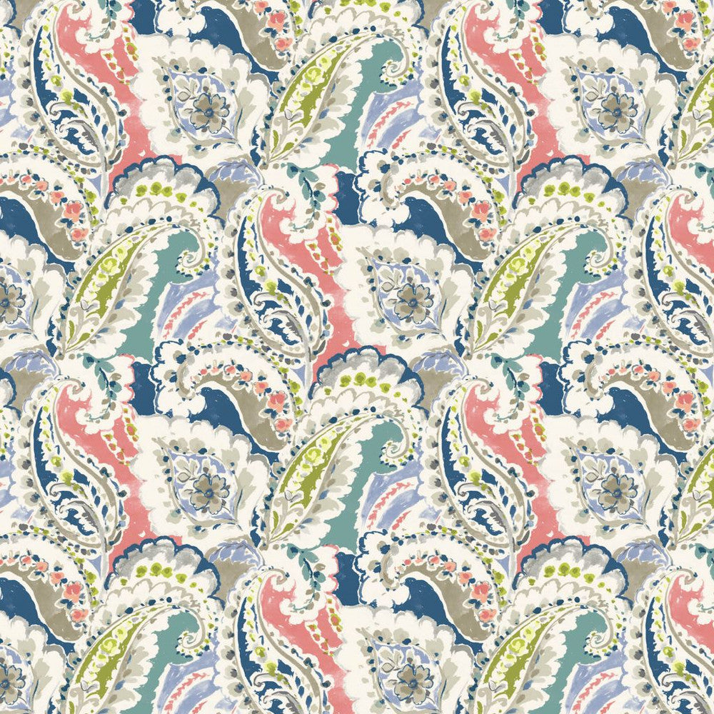 Palomar Paisley Coral by RM CoCo Fabric Prive Vol 2 55% Linen 45% Viscose See Sample 0 Horizontal: 12.6 and Vertical: 25.2 53 - Fabric Carolina -