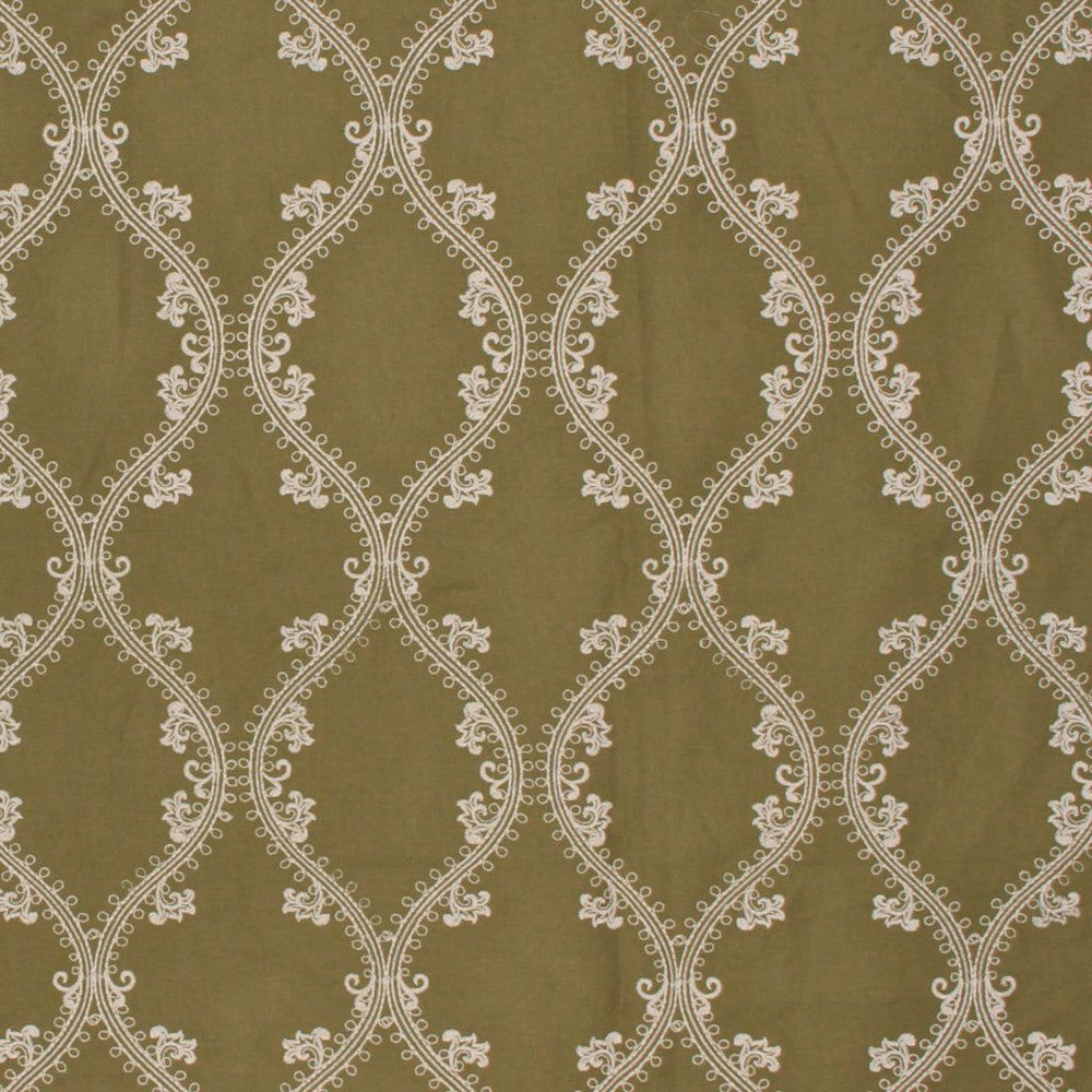 Oakville Trellis Olive by RM CoCo Fabric Prive Vol 3 56% Linen 29% Polyester 15% Cotton See Sample 0 Horizontal: 6.5 and Vertical: 9.5 54 - Fabric Carolina -