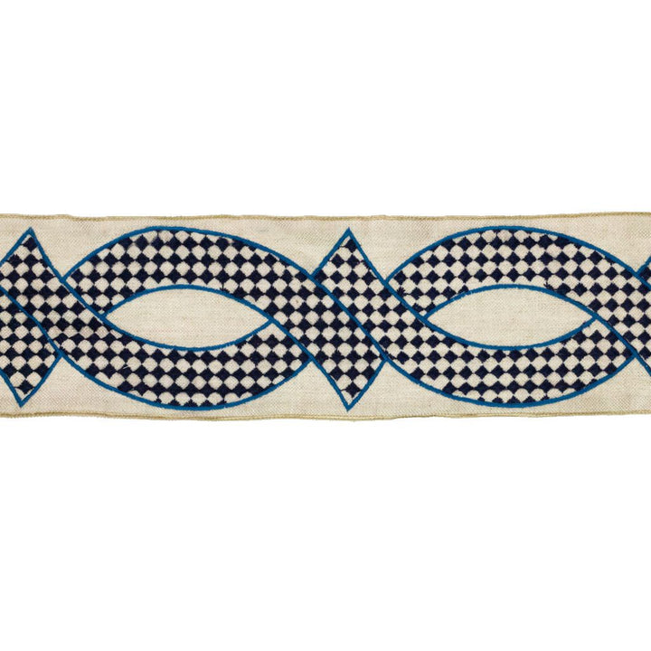 BD114 5" Border Cobalt by RM CoCo Trim Artisano Collection Trim Book Base: 100% Linen Embroidery: 100% Polyester See Sample 0 Horizontal: 5 and Vertical: 7.85 5 - Fabric Carolina -