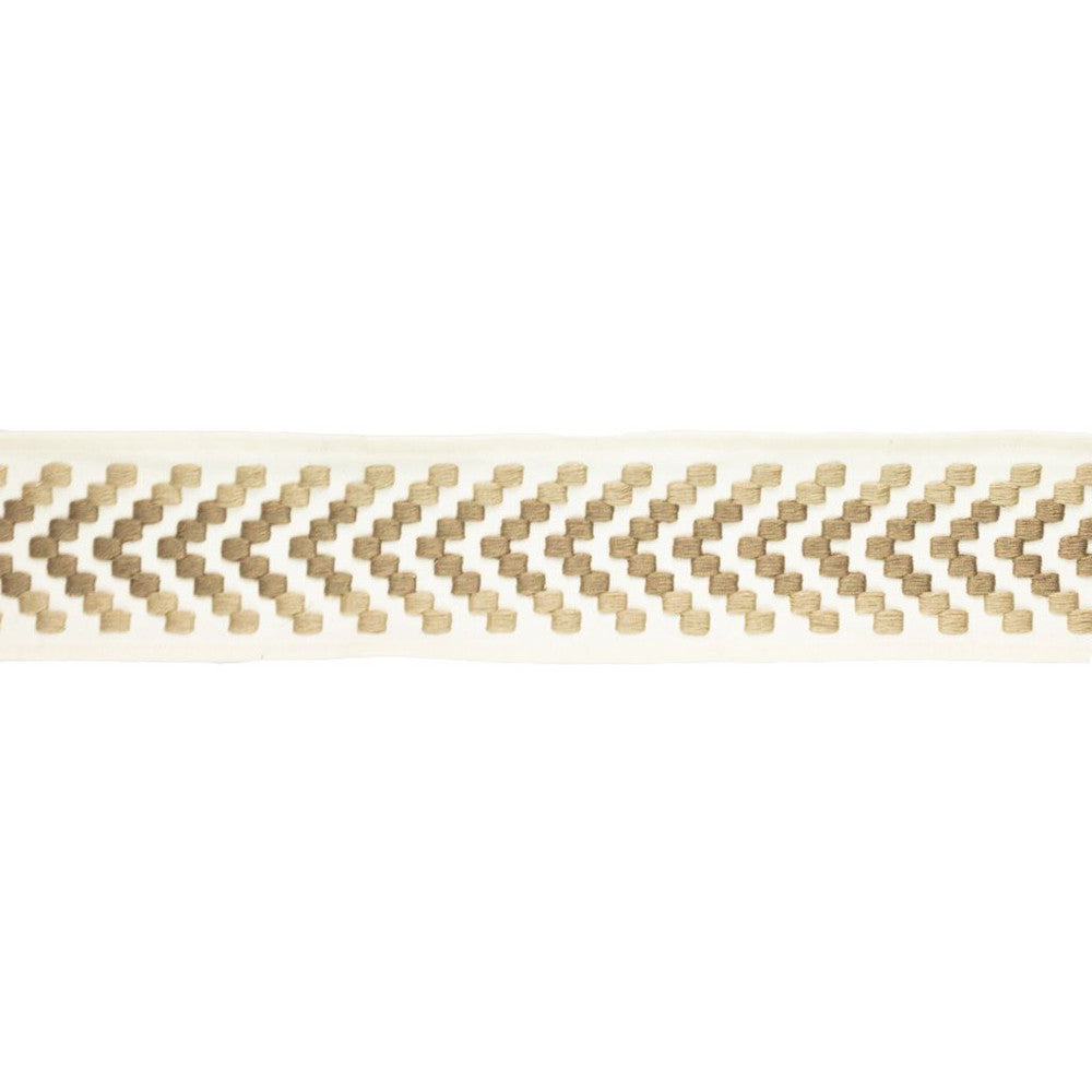 BD111 3.25" Border Sandstone by RM CoCo Trim Artisano Collection Trim Book Base: 100% Cotton Embroidery: 100% Polyester See Sample 0 Horizontal: 2.5 and Vertical: 1 3.25 - Fabric Carolina -