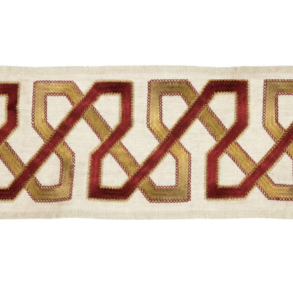 BD113 5" Border Spice by RM CoCo Trim Artisano Collection Trim Book Base: 100% Linen Embroidery: 100% Rayon See Sample 0 Horizontal: 5 and Vertical: 3.95 5 - Fabric Carolina -