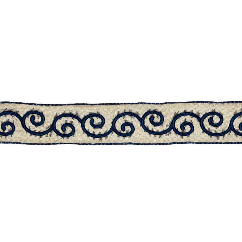 BD115 2.85" Border Admiral by RM CoCo Trim Artisano Collection Trim Book Base: 100% Linen Embroidery: 100% Rayon See Sample 0 Horizontal: 2.85 and Vertical: 3.95 2.85 - Fabric Carolina -