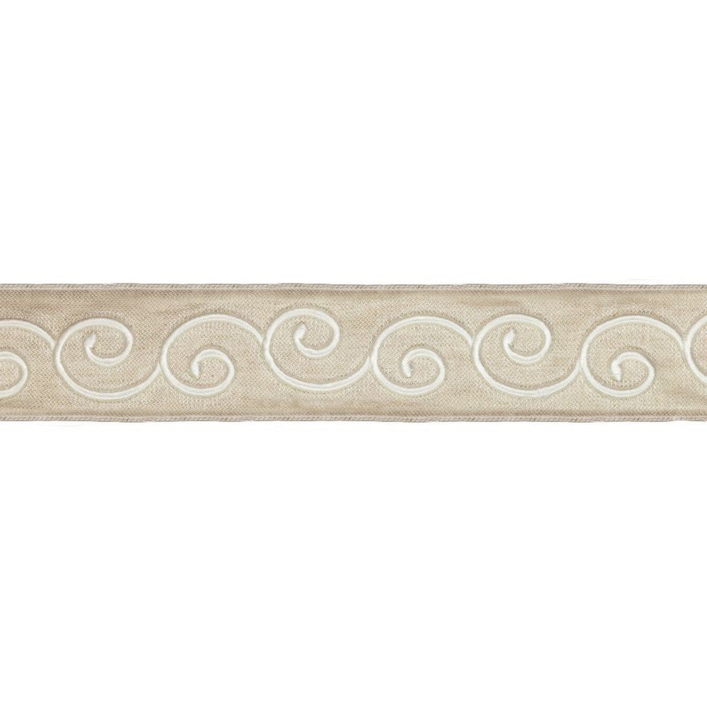 BD115 2.85" Border Candlelight by RM CoCo Trim Artisano Collection Trim Book Base: 100% Linen Embroidery: 100% Rayon See Sample 0 Horizontal: 2.85 and Vertical: 3.95 2.85 - Fabric Carolina -