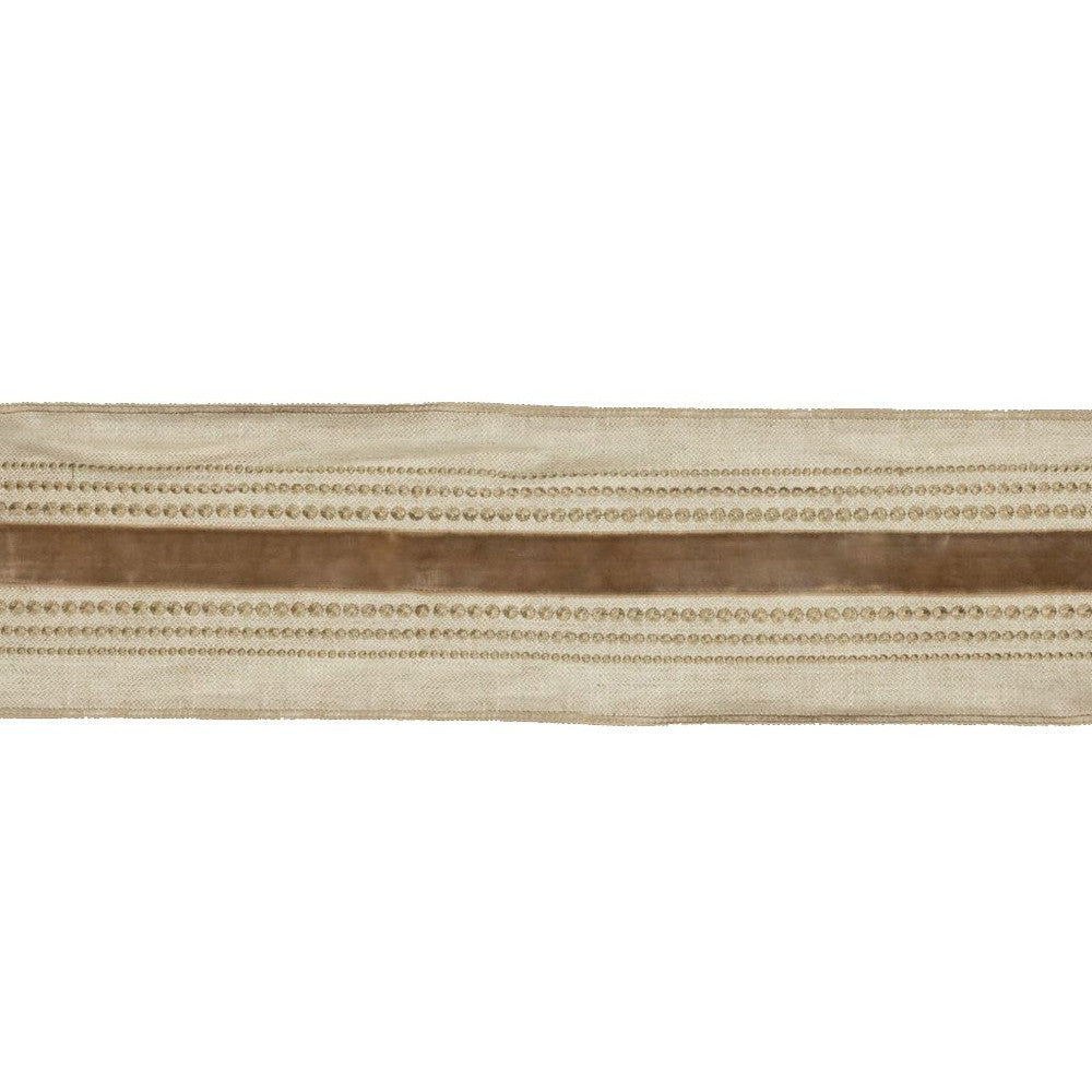 BD117 5" Border Flax by RM CoCo Trim Artisano Collection Trim Book Base: 100% Linen Embroidery:100% Rayon See Sample 0 Horizontal: 5 and Vertical: 0 5 - Fabric Carolina -