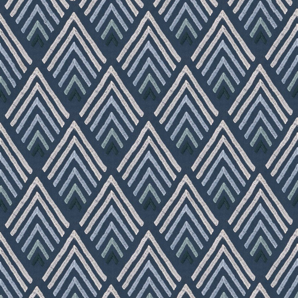 Chevalier Indigo by RM CoCo Fabric Inspired Living Vol 16 100% Polyester See Sample 0 Horizontal: 6.389.5 55  - Fabric Carolina -