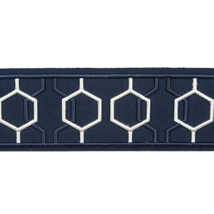 BD110 BORDER 2.875" Navy by RM CoCo Trim Creative Threads 99% Rayon 1% Polyester See Sample 0 Horizontal: 3.875 and Vertical: 0 2.875 - Fabric Carolina -