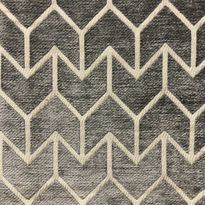 Chevronne Pewter by RM CoCo Fabric Finishing Touches Vol 17 51% Rayon 25% Cotton 24% Polyester See Sample 0 Horizontal: 2.25 and Vertical: 3.33 54 - Fabric Carolina -