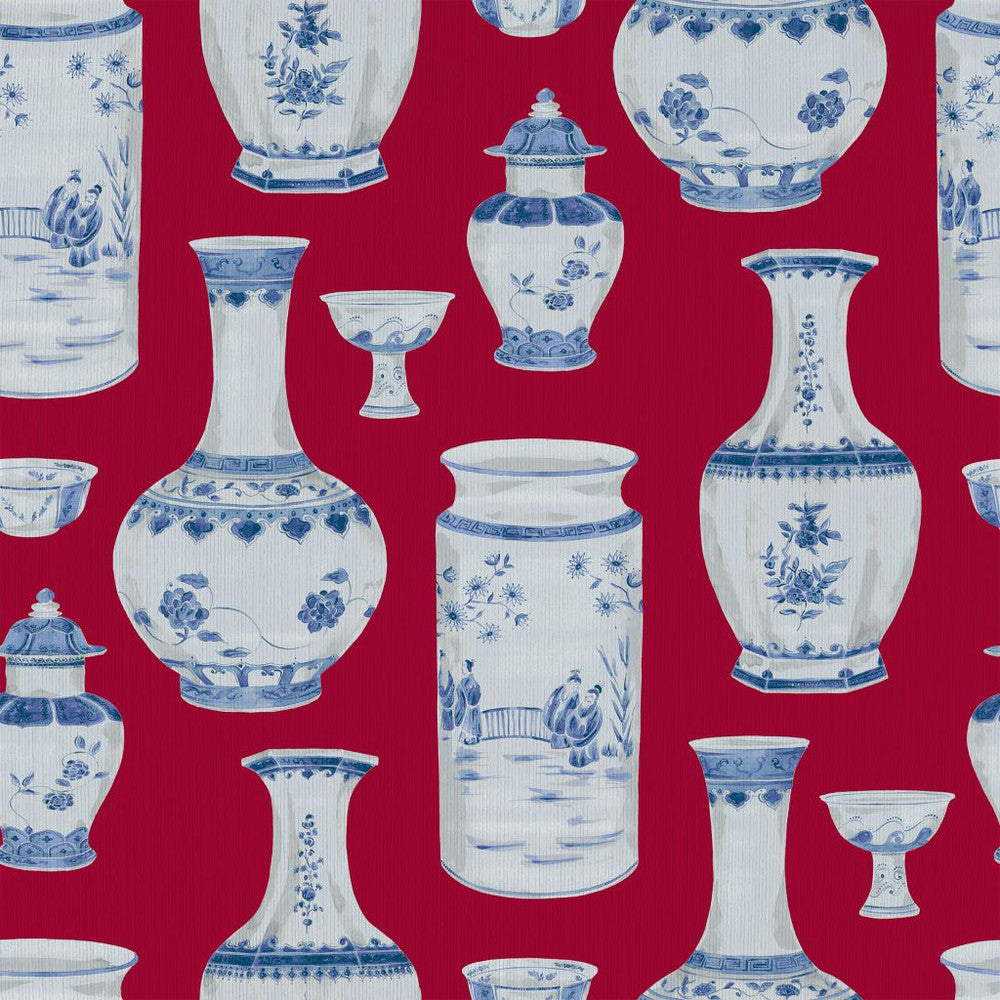 Ming Dynasty Lacquer Red by RM CoCo Fabric