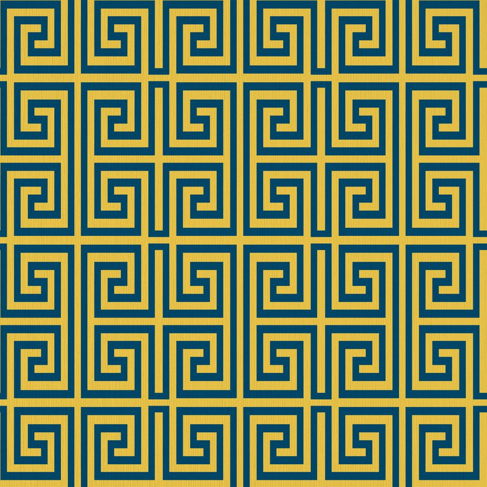 Emperor's Fret Cobalt by RM CoCo Fabric