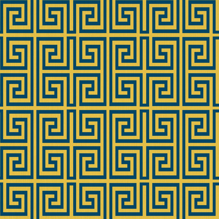 Emperor's Fret Cobalt by RM CoCo Fabric