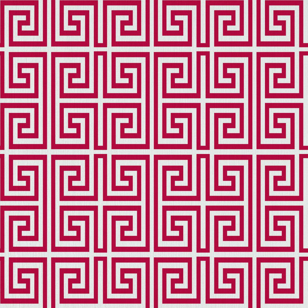 Emperor's Fret Lacquer Red by RM CoCo Fabric