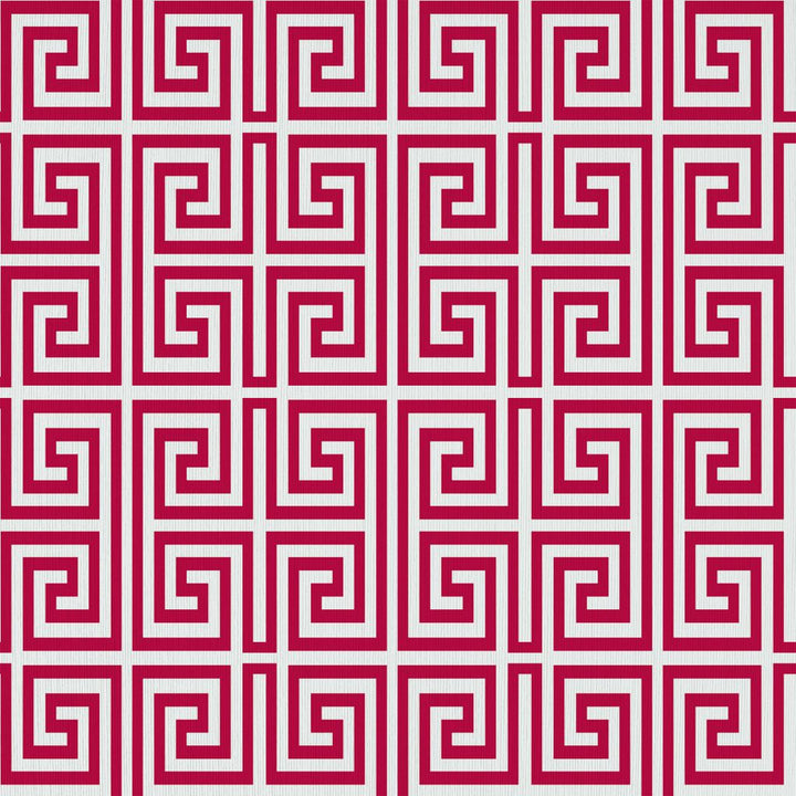 Emperor's Fret Lacquer Red by RM CoCo Fabric