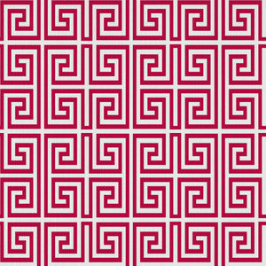 Emperor's Fret Lacquer Red by RM CoCo Fabric