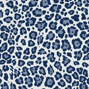Leopard Dance Cornflower by RM CoCo Fabric