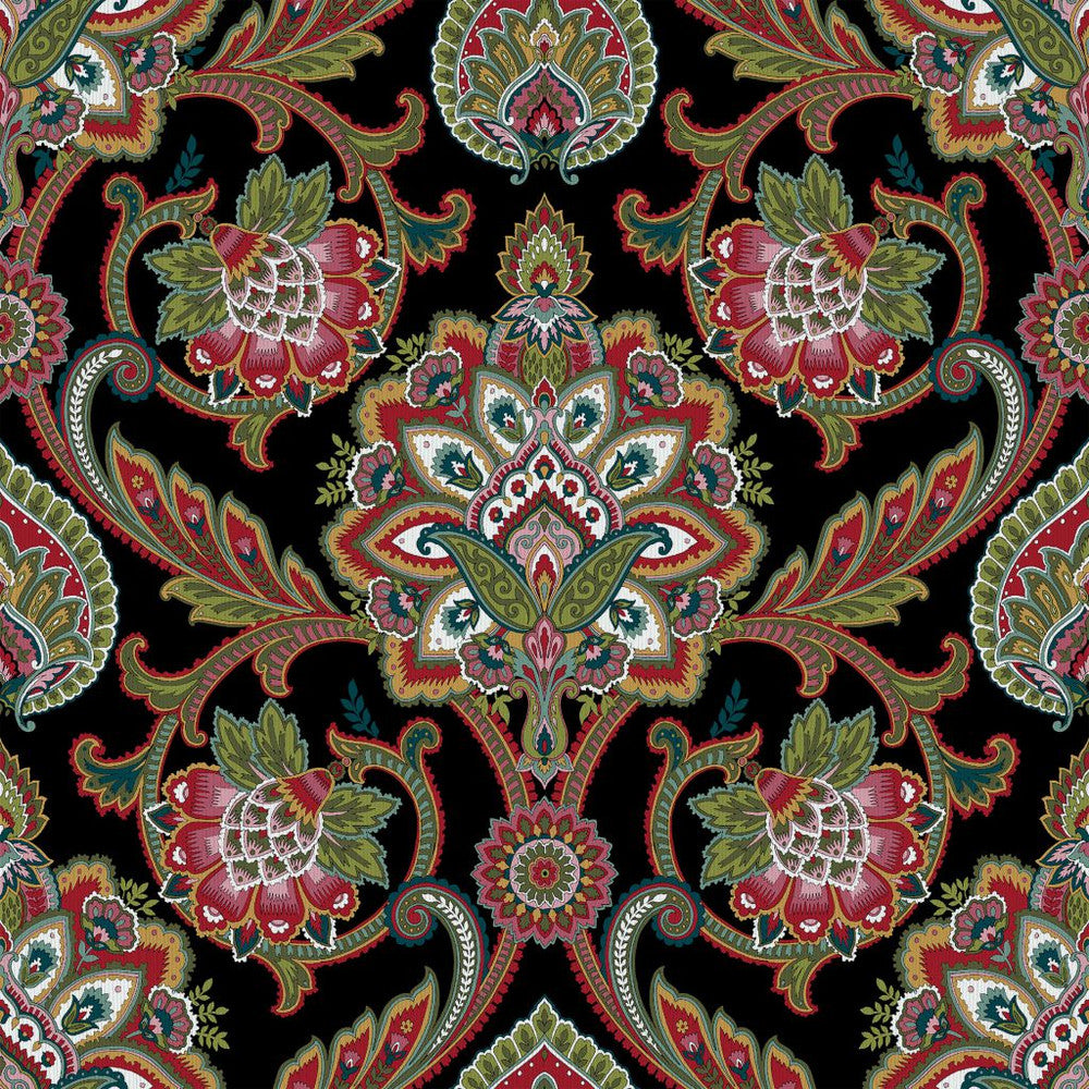 Blickling Garden Damask Black Jewel by RM CoCo Fabric
