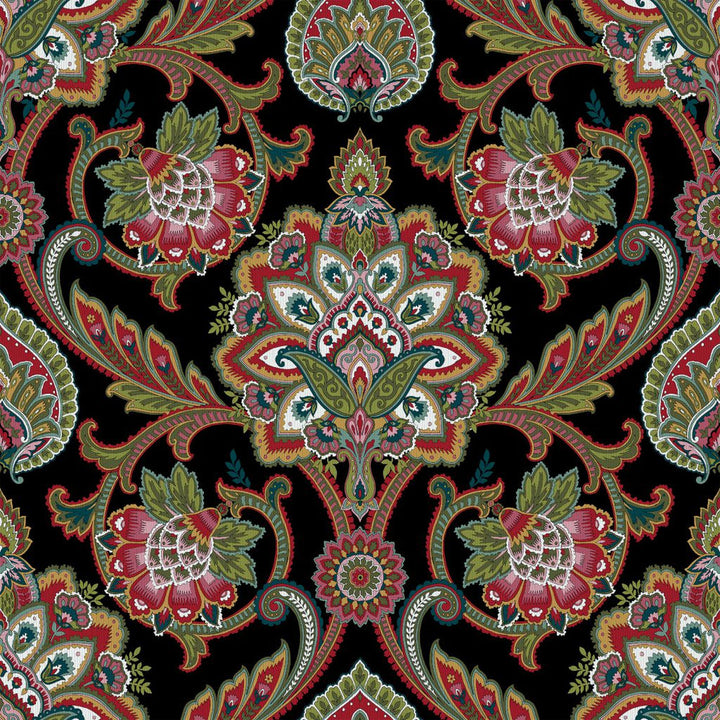 Blickling Garden Damask Black Jewel by RM CoCo Fabric
