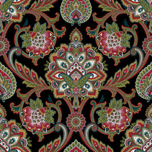 Blickling Garden Damask Black Jewel by RM CoCo Fabric