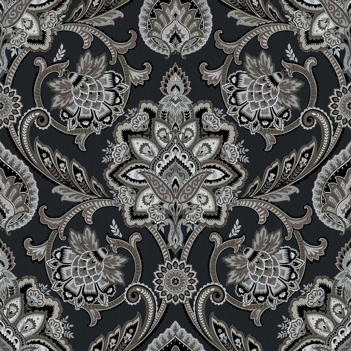Blickling Garden Damask Charcoal by RM CoCo Fabric