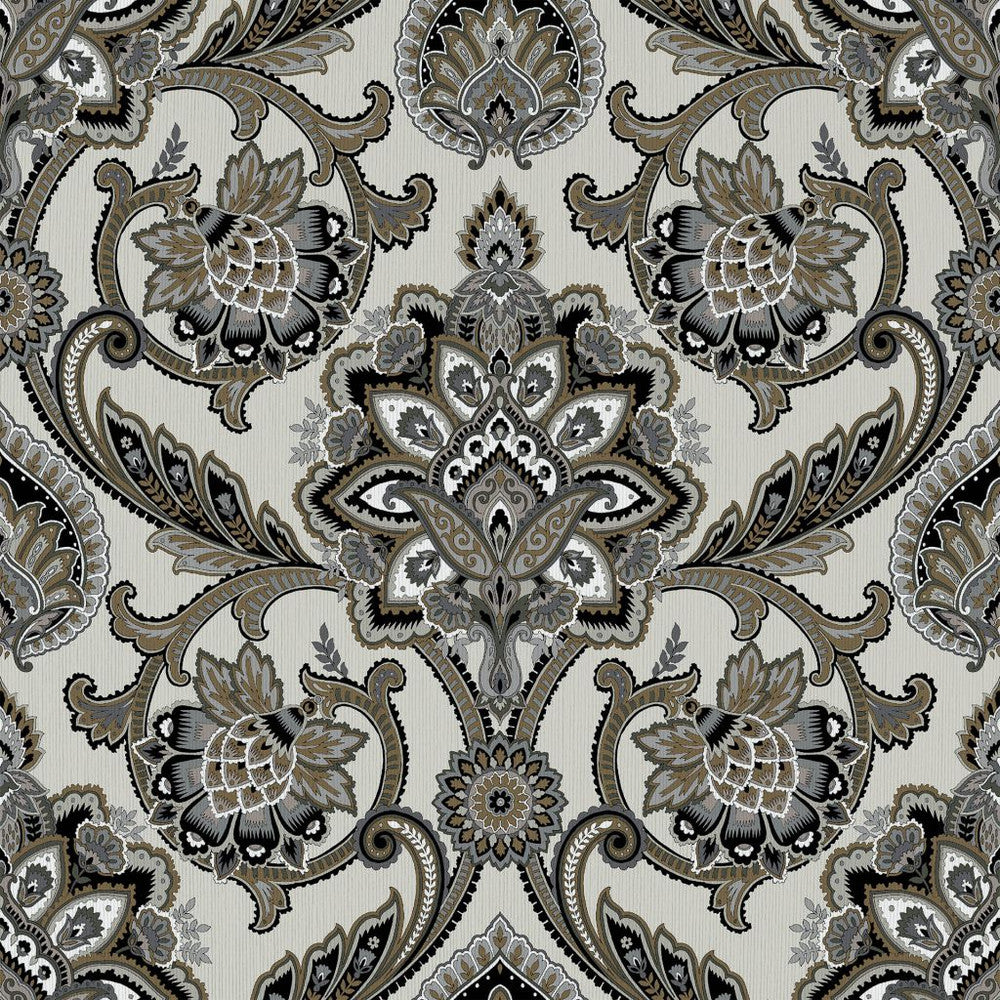 Blickling Garden Damask Driftwood by RM CoCo Fabric