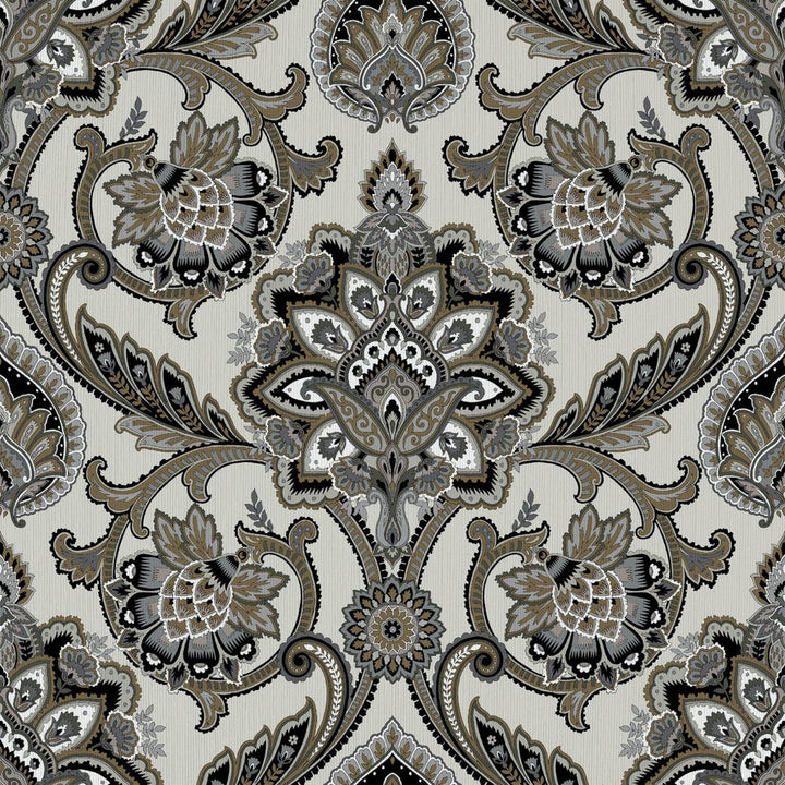 Blickling Garden Damask Driftwood by RM CoCo Fabric