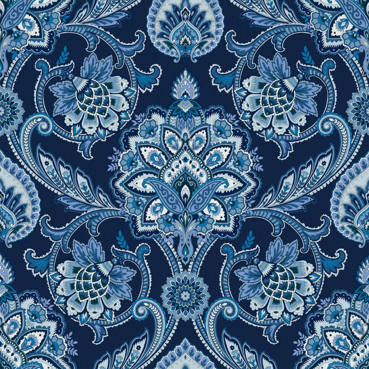 Blickling Garden Damask Mood Indigo by RM CoCo Fabric