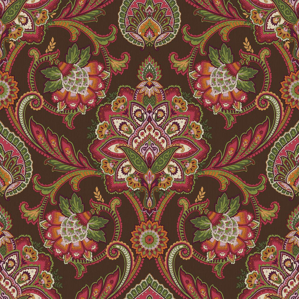 Blickling Garden Damask Rum Raisin by RM CoCo Fabric