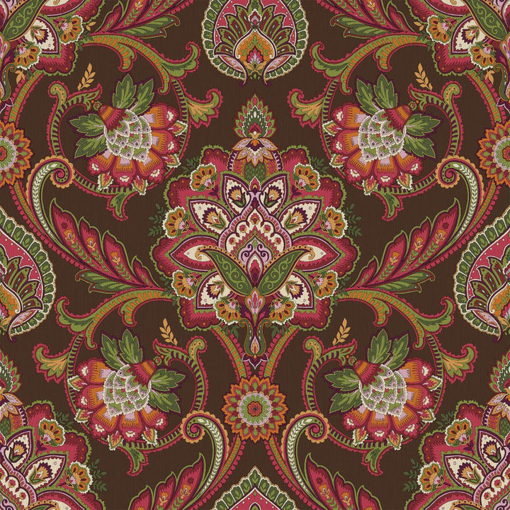 Blickling Garden Damask Rum Raisin by RM CoCo Fabric