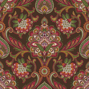 Blickling Garden Damask Rum Raisin by RM CoCo Fabric