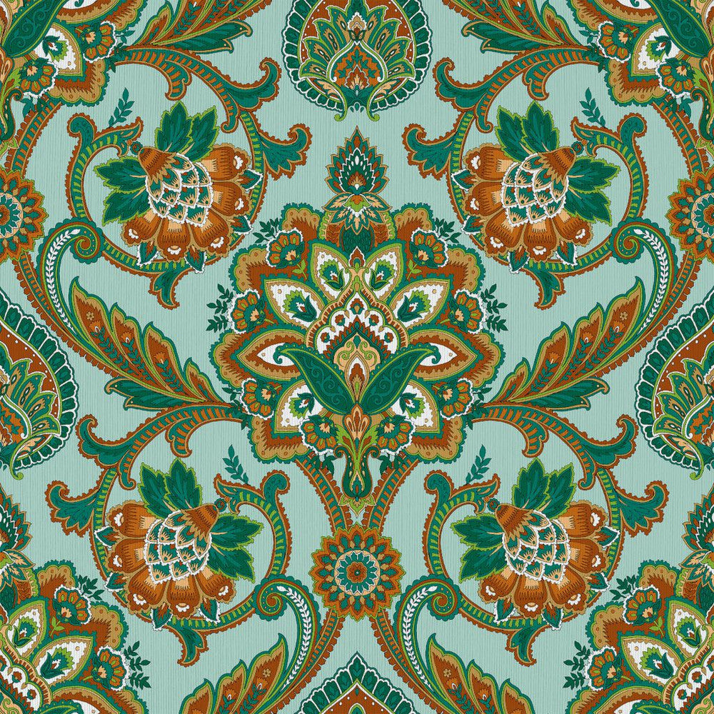 Blickling Garden Damask Tidal Pool by RM CoCo Fabric