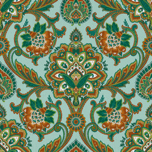 Blickling Garden Damask Tidal Pool by RM CoCo Fabric