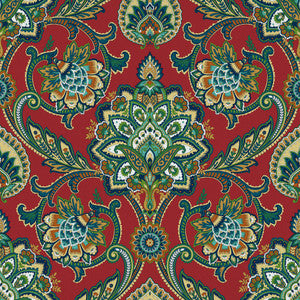 Blickling Garden Damask Tuscan Red by RM CoCo Fabric