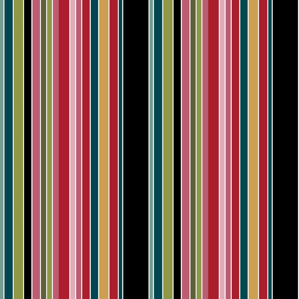 Piccadilly Stripe Black Jewel by RM CoCo Fabric