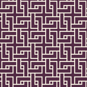 Manchurian Fret Aubergine by RM CoCo Fabric
