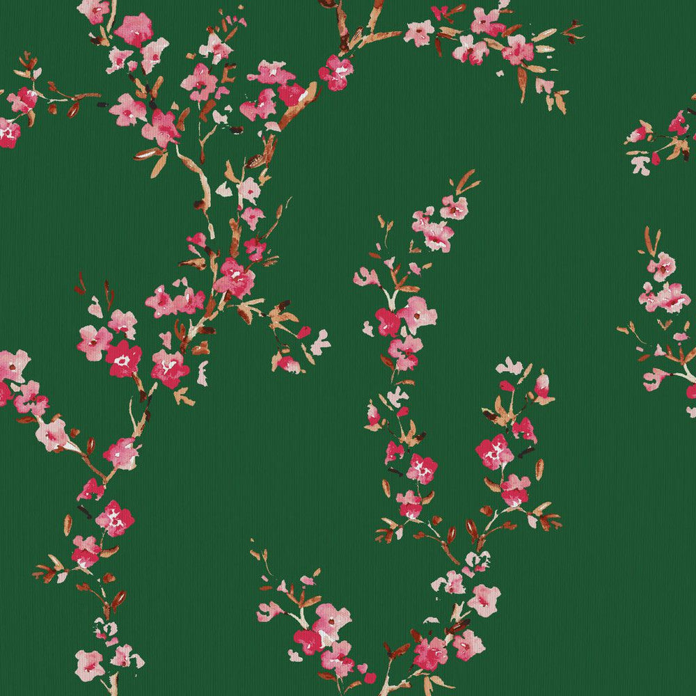 Manchurian Blossoms Emerald by RM CoCo Fabric