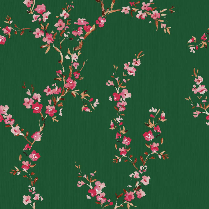 Manchurian Blossoms Emerald by RM CoCo Fabric