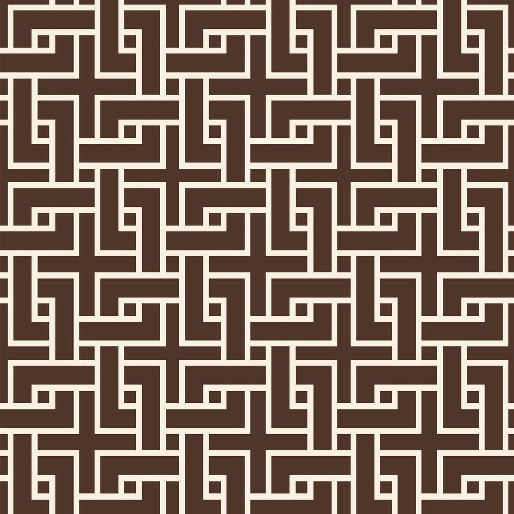 Manchurian Fret Cocoa by RM CoCo Fabric