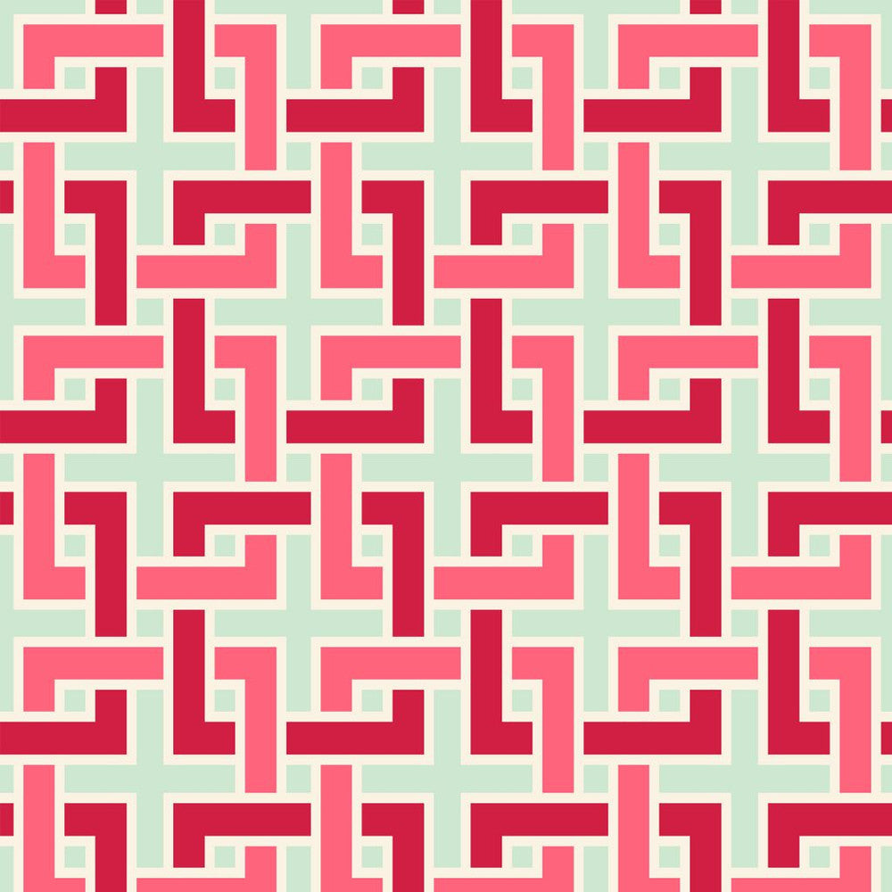 Manchurian Fret Celadon by RM CoCo Fabric