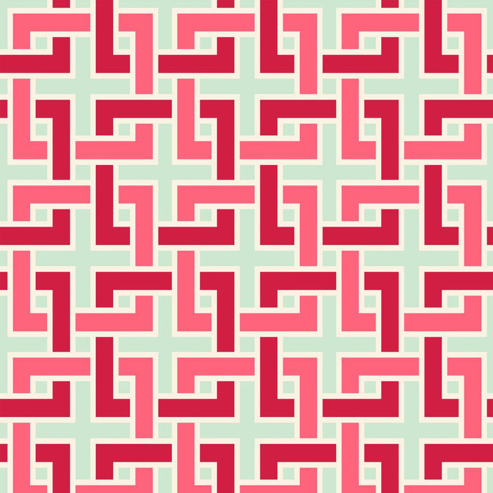 Manchurian Fret Celadon by RM CoCo Fabric