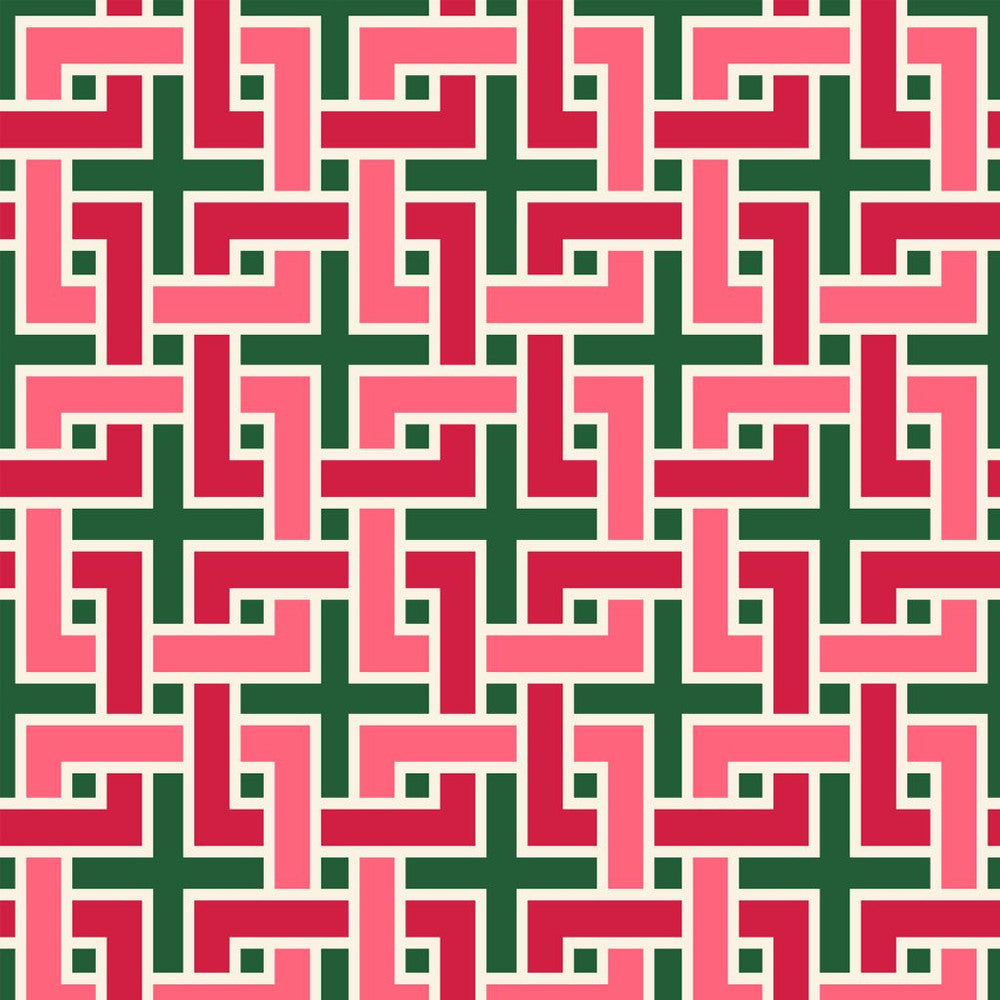 Manchurian Fret Emerald by RM CoCo Fabric