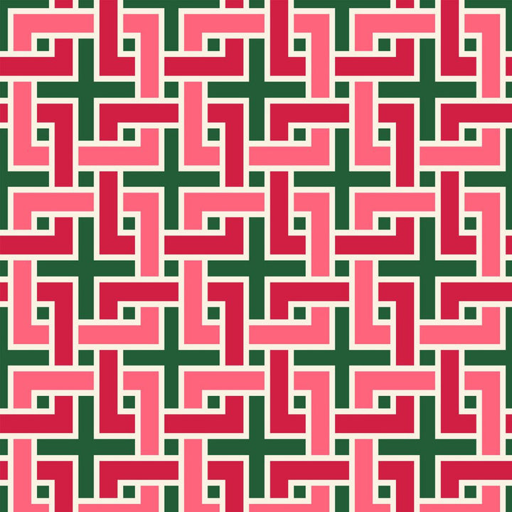 Manchurian Fret Emerald by RM CoCo Fabric