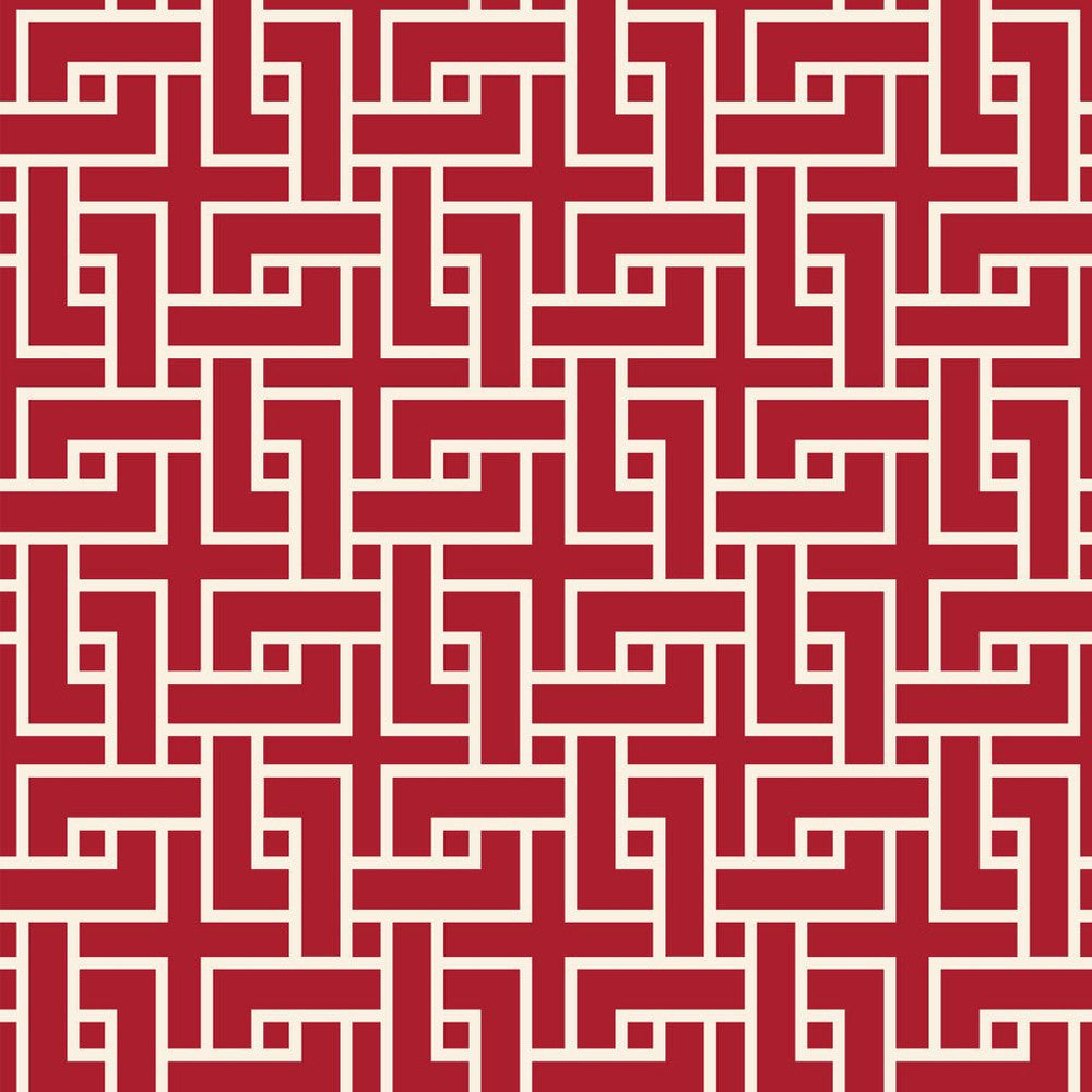 Manchurian Fret Garnet by RM CoCo Fabric