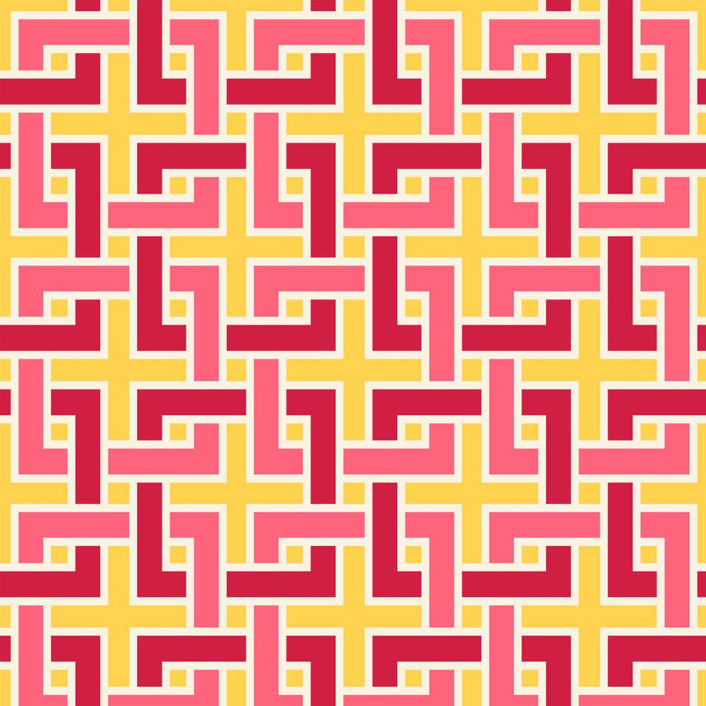 Manchurian Fret Imperial Yellow by RM CoCo Fabric